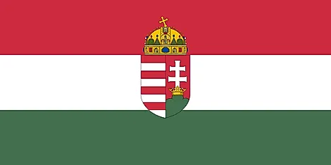 Flag of the Kingdom of Hungary from 1896 to 1915.