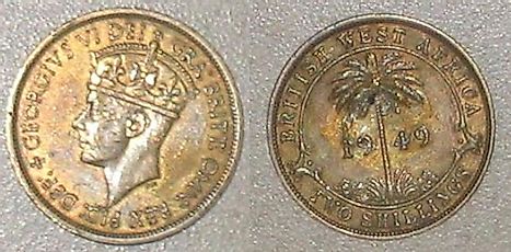 British West African pound Two shilling Coin