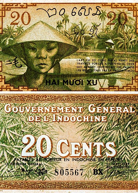 French Indochinese piastre 20 cents Banknote