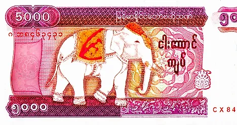 Burmese 5000 kyat Banknote