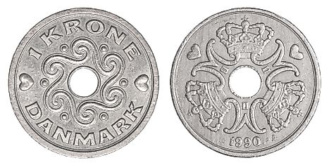 1 danish kroner coin