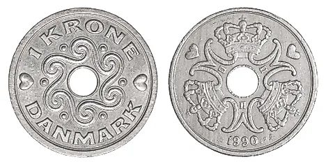 1 danish kroner coin