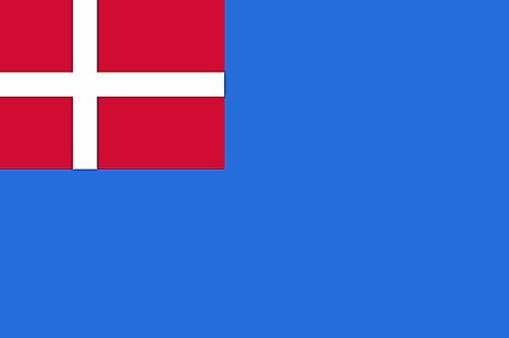 Blue banner with the Danish flag on canton