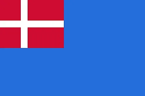 Blue banner with the Danish flag on canton