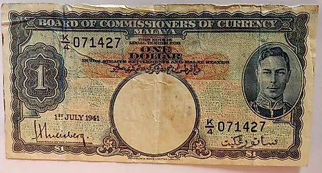 Malayan Dollar Note, $1. Image credit: Gerald Tan/Wikimedia.org