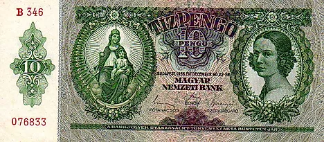 10 Hungarian pengő (1936) - obverse