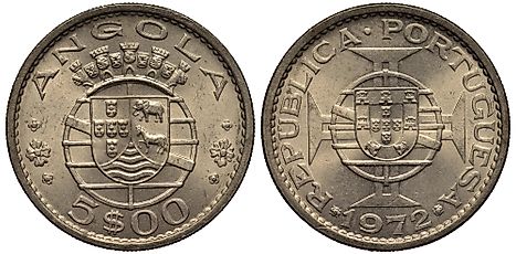 Portuguese Angola Angolan coin 5 five escudo, 1972