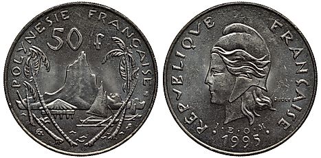 French Polynesia coin 50 francs 1995