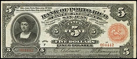 Puerto Rican 5 dollars Banknote