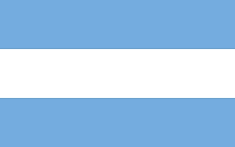 The original flag created by Manuel Belgrano in 1812 and officially adopted in 1816.