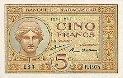 Malagasy 5 franc Banknote