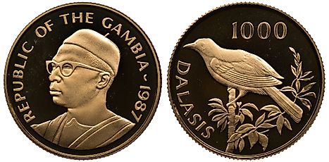 Gambian golden coin 1000 one thousand dalasis 1987