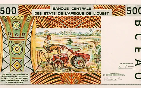 500 West African Francs 1991 Banknotes. 