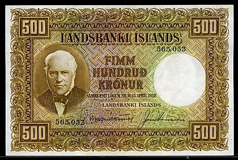 Iceland 500 Kronur banknote of 1928
