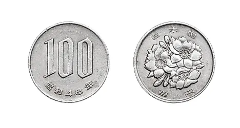 Japanese 100 yen coin