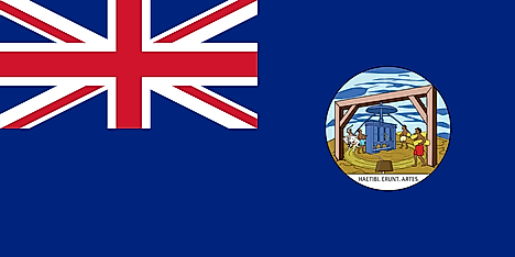 A Blue Ensign defaced with the first colonial badge of Grenada.A Blue Ensign defaced with the first colonial badge of Grenada used from 1875 to 1903. Image credit: Tcfc2349/Wikimedia Commons