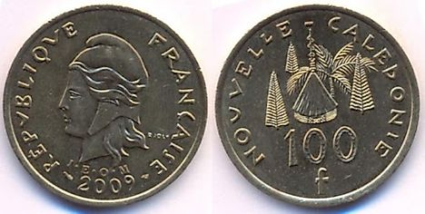CFP 100 franc Coin