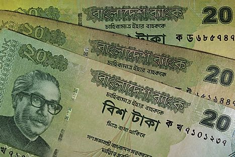 Twenty Taka bill, Bangladesh.