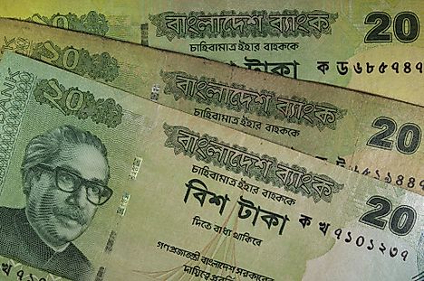 Twenty Taka bill, Bangladesh.