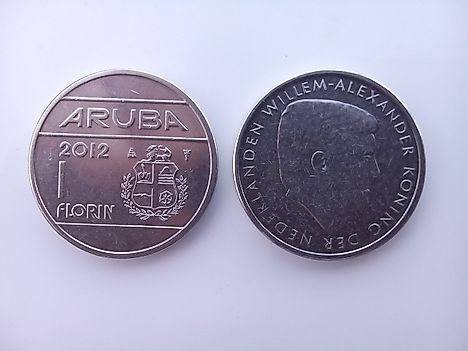 Aruba florin 1 coin with King Willem-Alexander