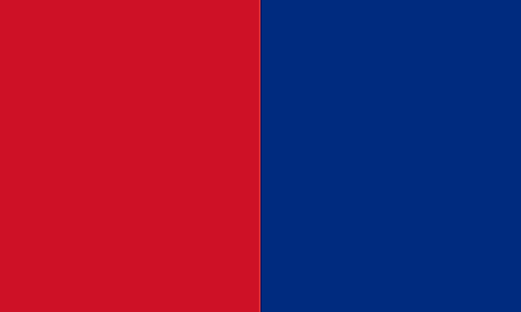 Red and blue vertical band 