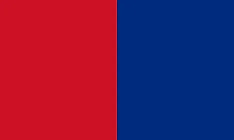 Red and blue vertical band 