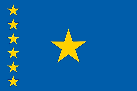 The Flag of Congo Kinshasa from 1997 to 2003.