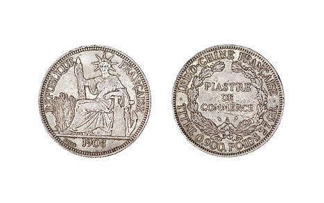 French Indochinese 1 piastre Coin