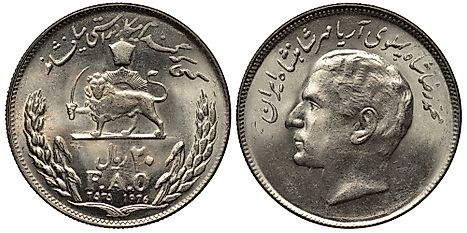Iranian coin 20 rials 1976