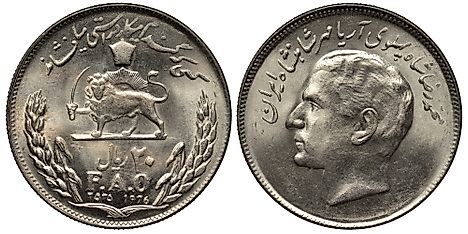 Iranian coin 20 rials 1976