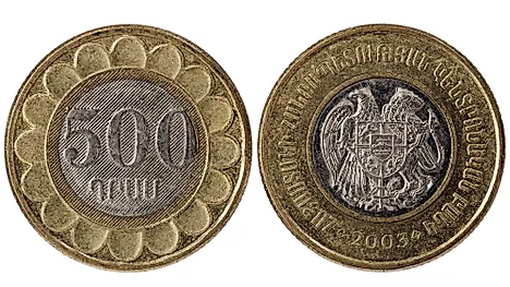 500 Armenian dram coin issued in 2003