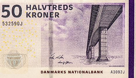 Sallingsund Bridge (1978-) Portrait from Denmark 50 Kroner 2009 Banknotes