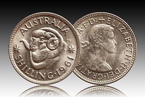 Australia 1 shilling silver coin 1961