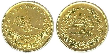 Ottoman 5 lira Coin