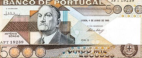 Portuguese 5000 escudos Banknote