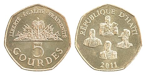 Haitian five gourdes coin