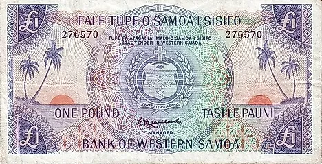 The pound was the currency of Western Samoa between 1914 and 1967. 