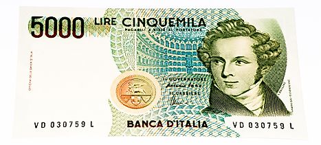 5000 Italian liras Banknote