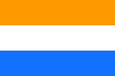 Orange, white, and blue horizontal stripes