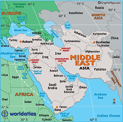Middle East Landforms and Land Statistics - Middle East Landforms, Land ...