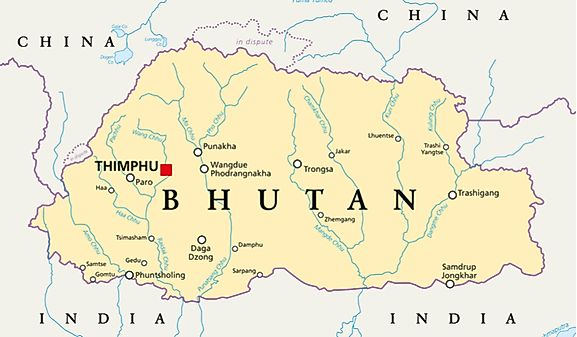 Bhutan Map Geography of Bhutan Map of Bhutan 
