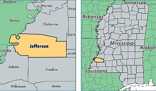 location of Jefferson county on a map