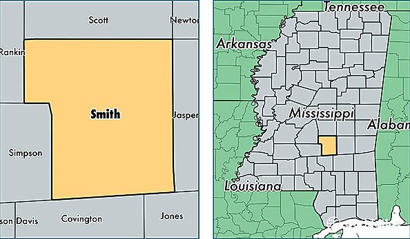 location of Smith county on a map