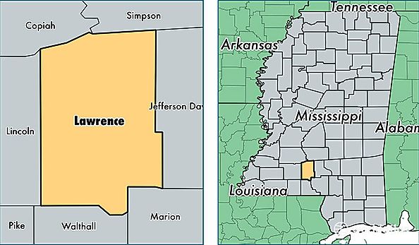 location of Lawrence county on a map