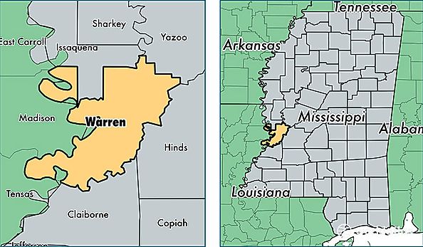 location of Warren county on a map