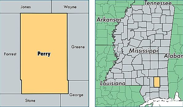 location of Perry county on a map