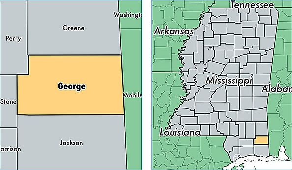location of George county on a map
