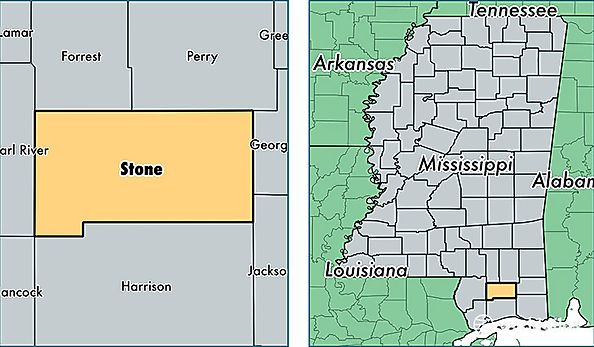 location of Stone county on a map