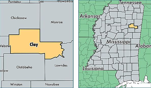location of Clay county on a map