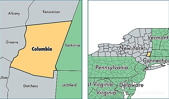 location of Columbia county on a map